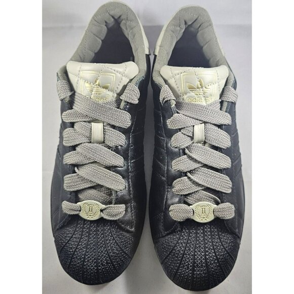 Adidas Superstar LTO Trainer shoes Men\'s Size 8,5 Black Leather Gold Logo  Rare